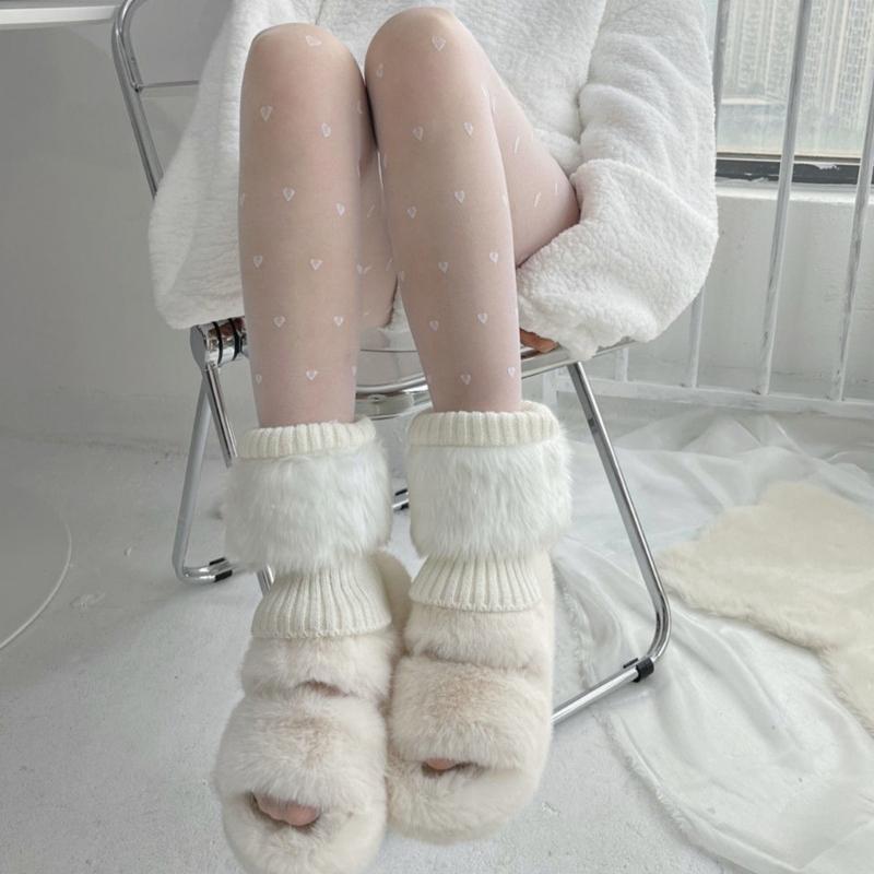 Women's Knitted Winter Warm Leg Warmers Long Socks Boot Cuffs Topper Legging Pads Knee Brace Pads Calf Warmers Sleeves