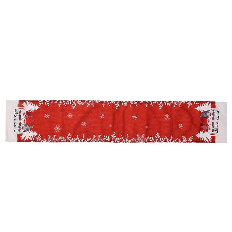 Christmas Forest Old Man Table Runner & Snowflake Tablecloth Set