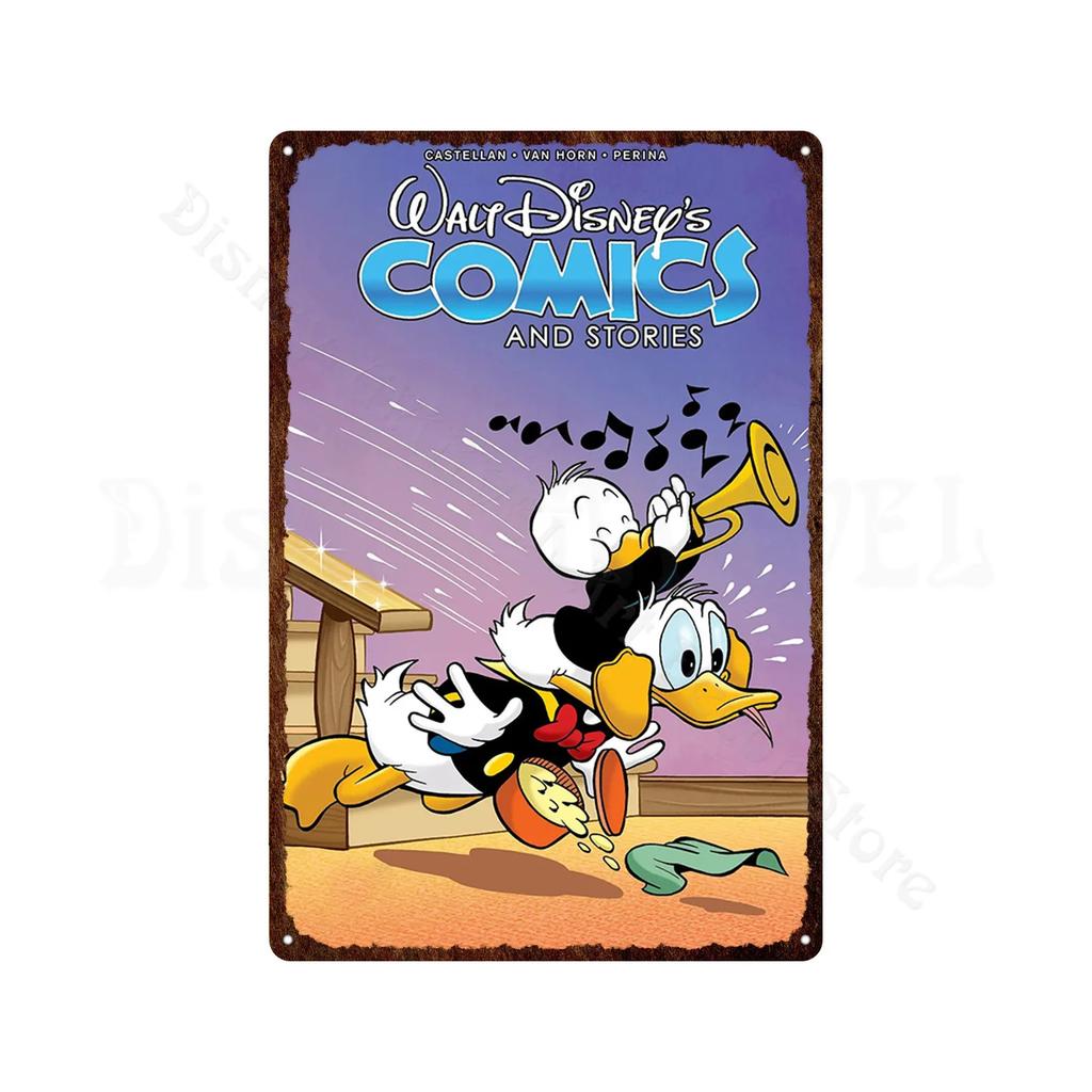 Metal Signs Donald Duck Uncle Scrooge Classic Animation Metal Poster Decorative Tin Painting Vintage Retro Kid Room Decor