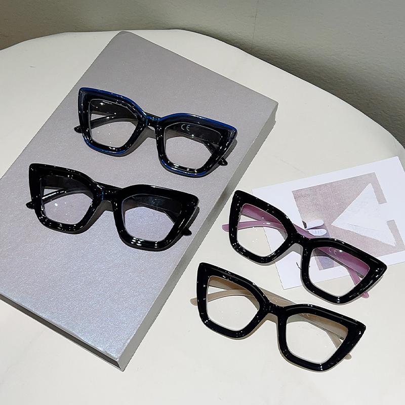 Vintage Cat Eye Reading Glasses  New Fashion Eyewear with Diopters Trendy Blue Light Blocking Decor Optical Frames