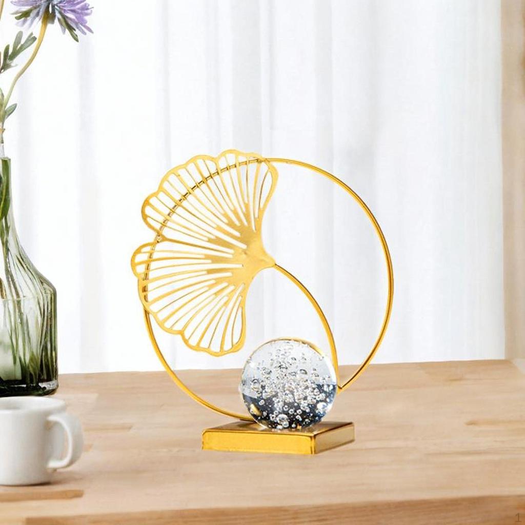 Eisen Figurine Blatt Statue Sammeln Dekoration Handwerk Skulptur Ornament für Bücherregal Wohnzimmer