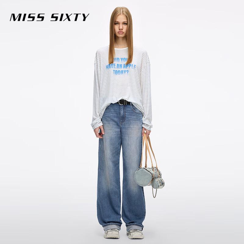 MISS SIXTY Women's Slim Straight-Leg Distressed Jeans