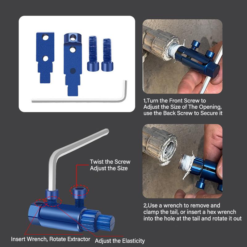 Broken Pipe Head Screw Extraction Faucet Angle Valve Broken Wire Extractor for 1/2 Inch 3/4 Inch Thread Removal Tools