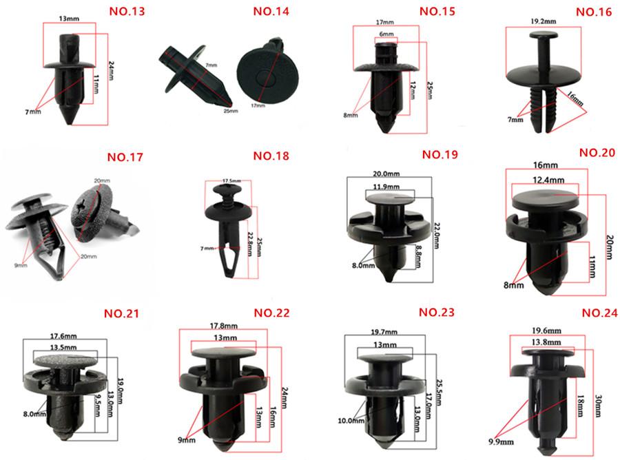 150Pcs Mixed Car Bumper Fender Panel Trunk Screw Rivets Plastic Fastener Clips