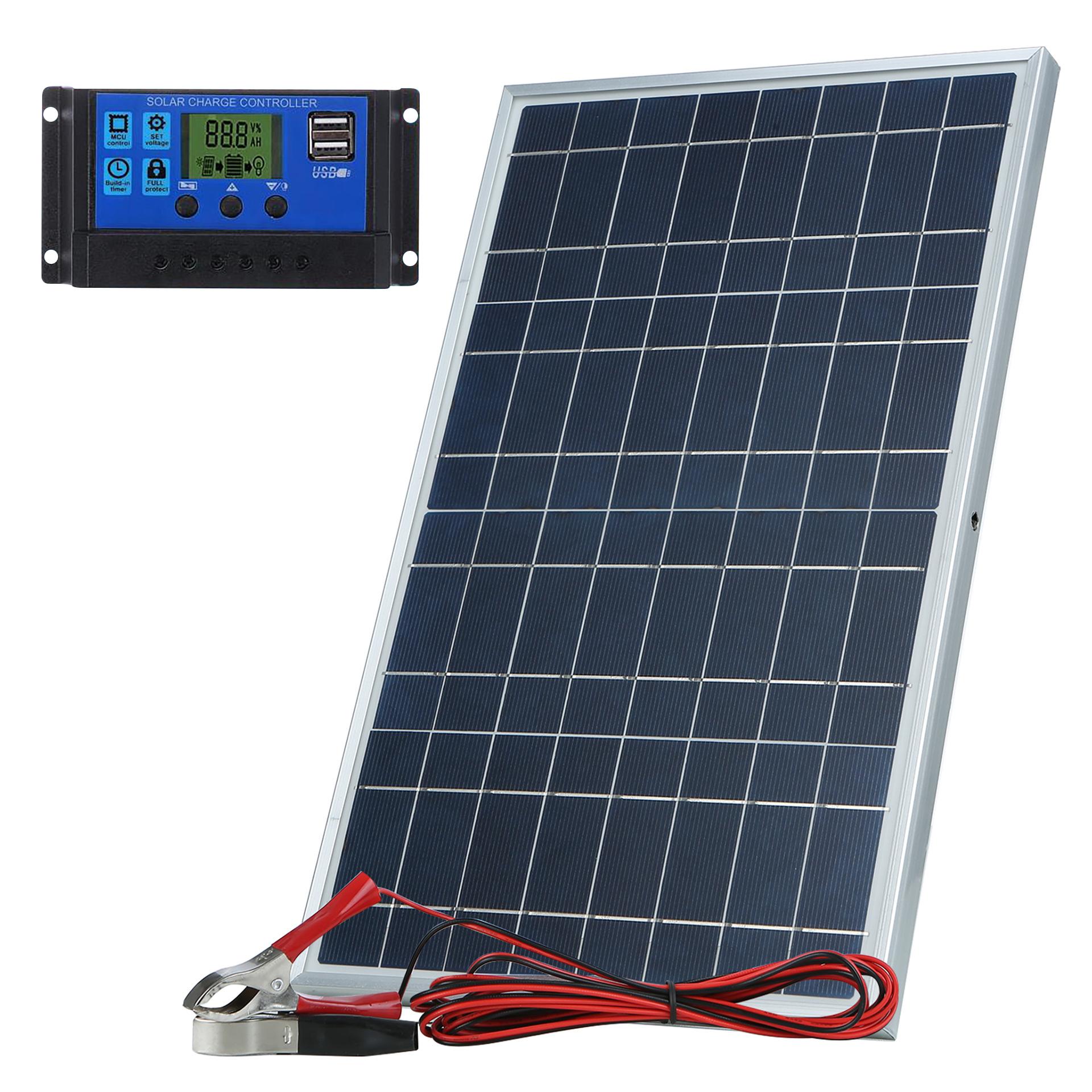 

10W 12V Solar Panel Battery Charger with 20A Controller for Vehicle,Gate Opener,Electrical Fence