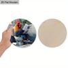 Funny Toilet Wooden Sign with Roosters Reading Newspapers Pattern, Unique Round Sign for Bathroom Door Hanging Decor