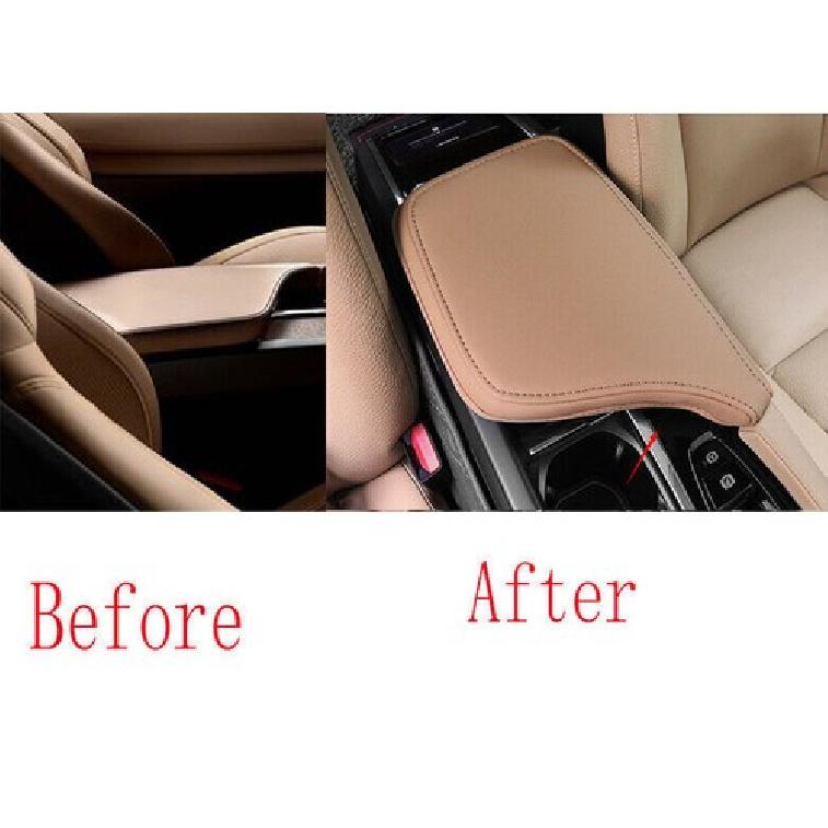 For Volvo V90 2018-2021 Brown Leather Central Console Armrest Box Cover Trim
