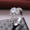 CAOSHI Romantic Snowflake Shape Wedding Rings for Women High Quality Brilliant Round Cubic Zirconia Delicate Love Jewelry Gift