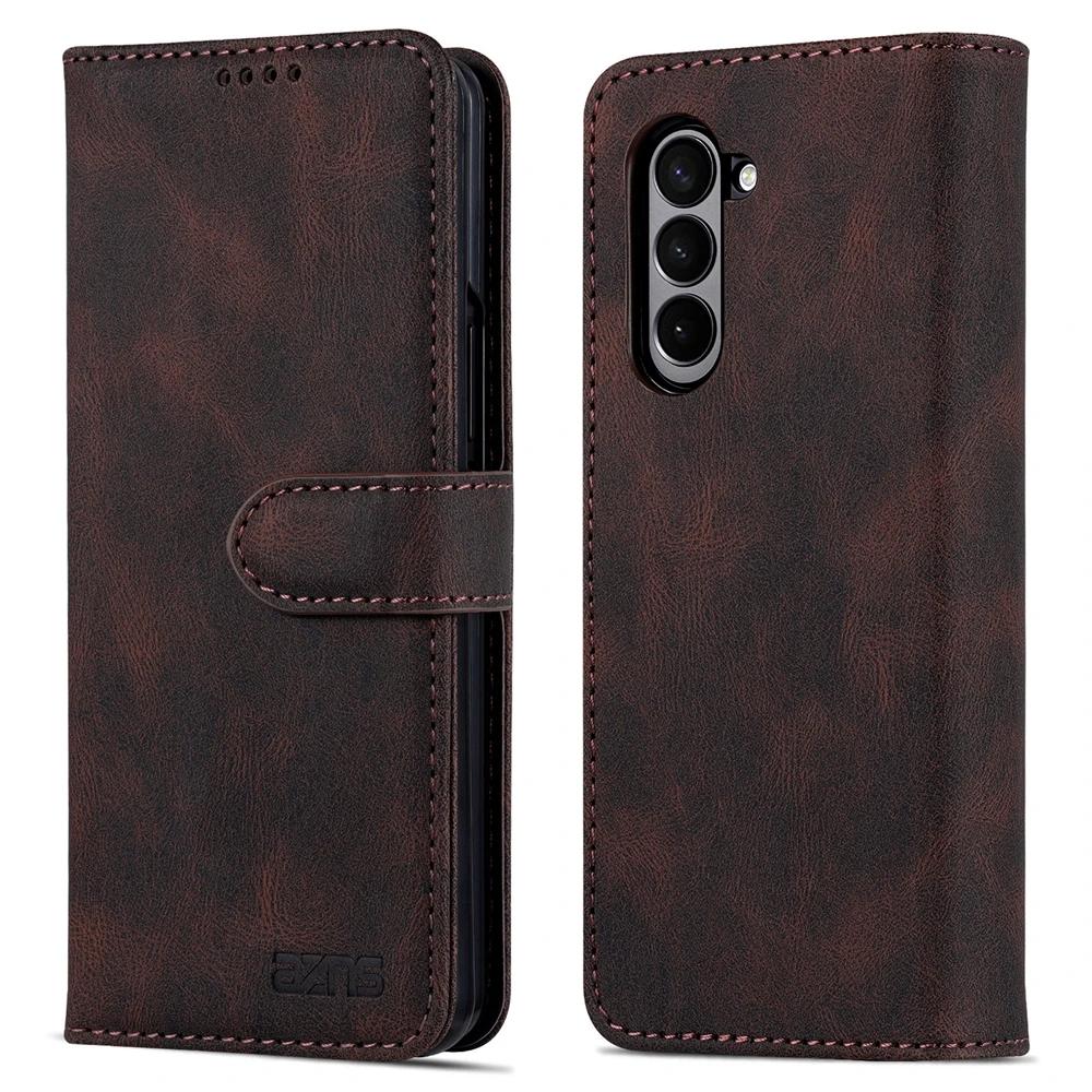 

Business Flip Leather Case for Samsung Galaxy Z Fold 7 6 5 4 3 5G Fold7 2026 Luxury Magnetic Flip Book Card Wallet Phone Cover Galaxy Z Fold4 кавовий