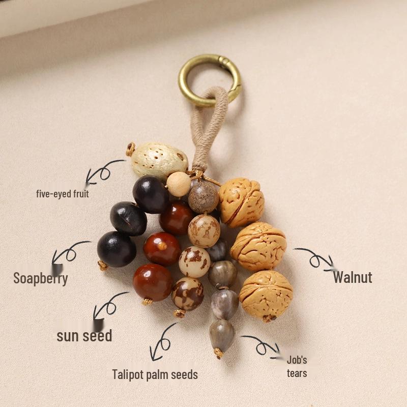 

Новый брелок в китайском стиле из красной фасоли, ручной работы, бодхи, ретро-подвеска для автомобиля