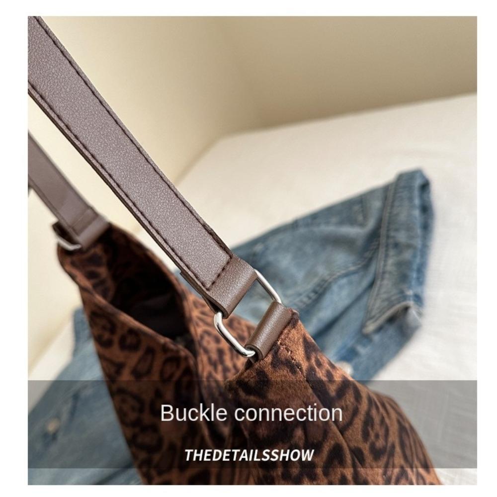 Fashion Large Capacity Leopard Print Tote Bag Popular Trendy Shoulder Bag Temperament Crossbody Bag