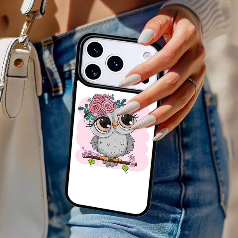 Fashion Cartoon Owl Phone Case For iPhone 17 Air 14 15 13 12 Max Cover For Apple 14 15 16 16e 11 Pro Max Plus Coque