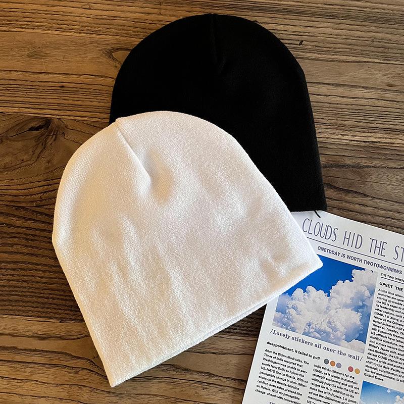 Deep Customization Puff Print Knitted Winter Cap Warm Knit Jacquard Ski Cuffless Punk Style Business Beanie Hats Common High