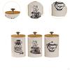 3 Pieces Coffee Tea Sugar Containers Kitchen Canisters for Countertop Jars Decorative Farmhouse