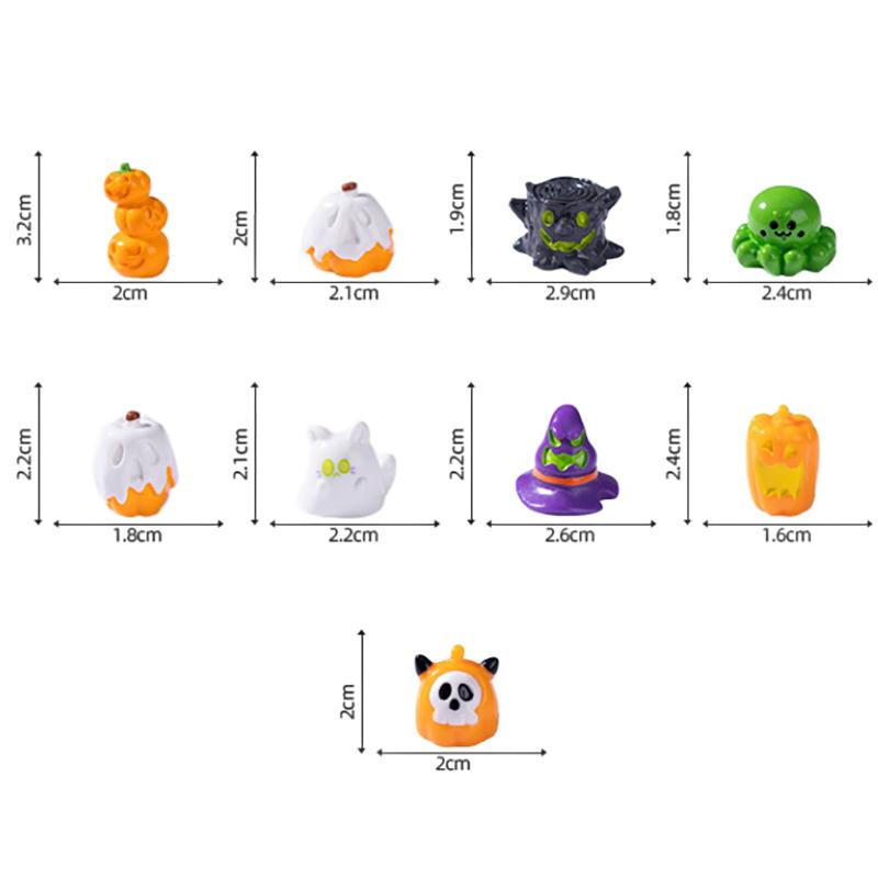 

9Pcs Halloween 3D Pumpkin Ghost Furnitures Fairy Garden Ornaments Scrapbook Crafts DIY Dollhouse Accessories Home Decor