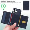 For iPhone 16 Magnetic Case BETOPNICE Leather Phone Cover Kickstand with Detachable Card Bag