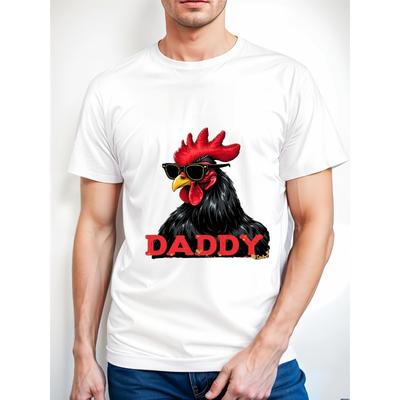 European Sizes Cool Rooster Suitable for Personality Casual Round Neck Outdoor Short-sleeved T-shirt, Men's Summer Clothes, Mens T Shirt