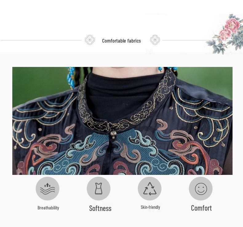 Women's Ethnic Style Heavy Embroidery Sleeveless Vest Jacket