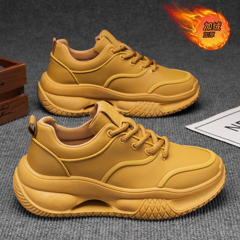 Winter velvet warm cold thickened cotton shoes student platform leisure sports dad shoes