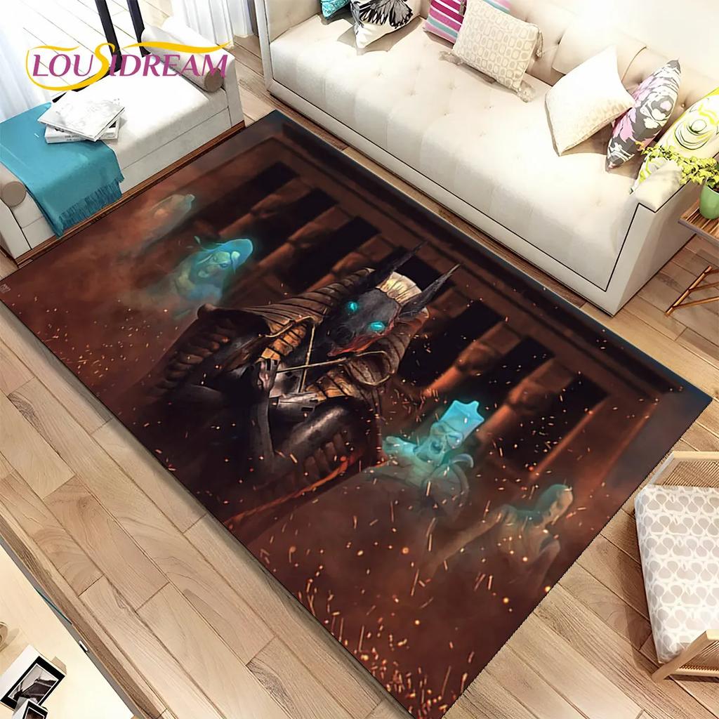 HD Egypt Death Anubis Mythology Horus Area Koberec,Koberec pro domácí Obývací pokoj Ložnice Pohovka Rohožka Kuchyň Dekor,Protiskluzová podložka
