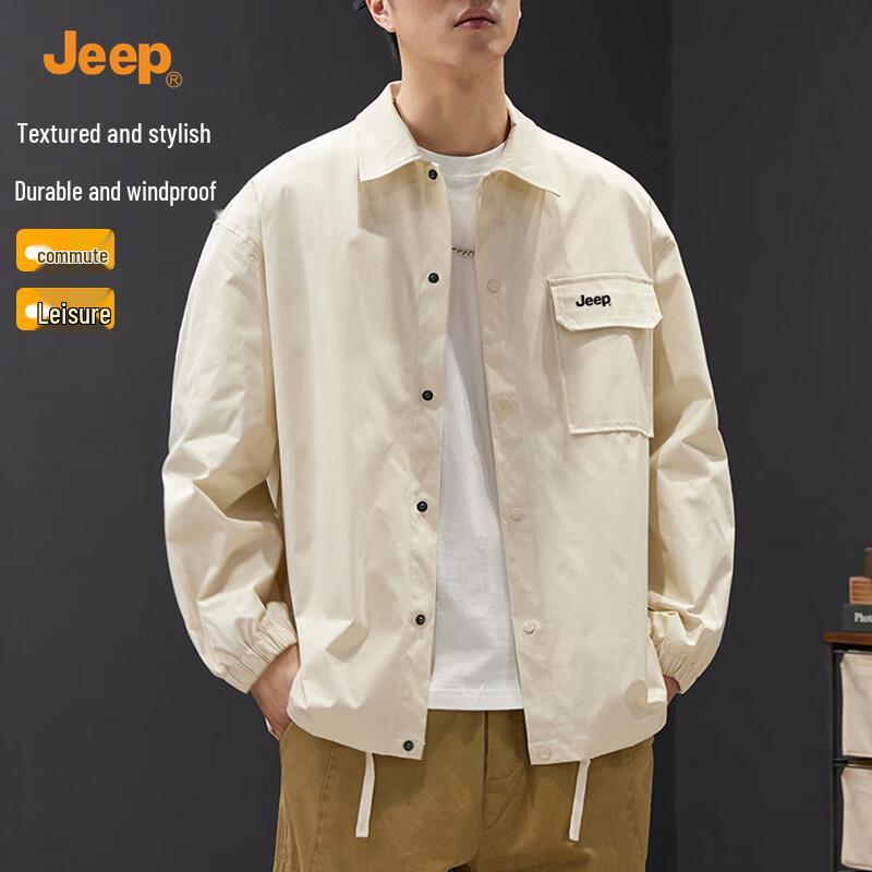 

JEEP Men s Casual Stand-Collar Workwear Jacket S