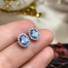 New Design 925 Sterling Silver Natural Topaz Fine Jewelry Fashion Women Stud Earrings