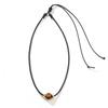 Vintage Round Leather Cord Pendant Necklace With Unique Fingerprint Design Bohemian Statement Jewelry For Women