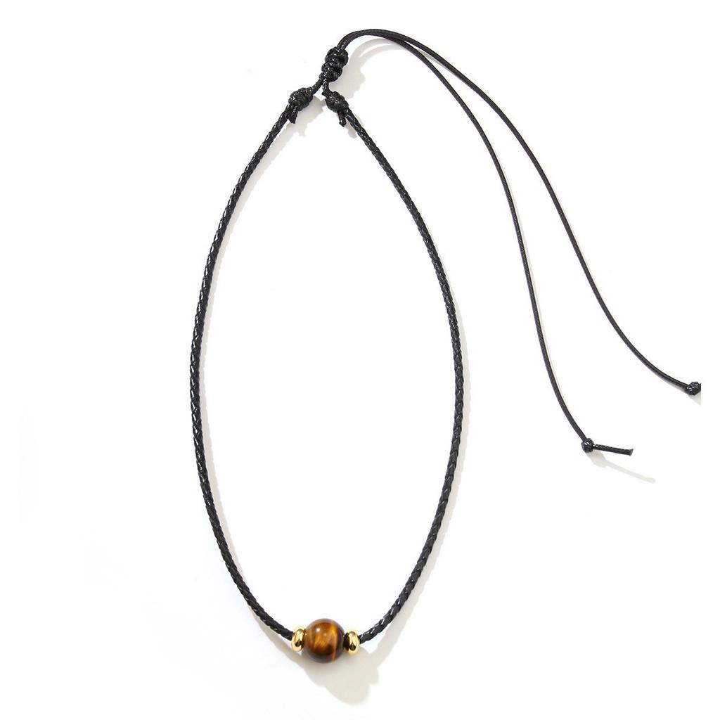 Vintage Round Leather Cord Pendant Necklace With Unique Fingerprint Design Bohemian Statement Jewelry For Women
