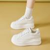 Small Women's Shoes Leather Platform White Shoes Women's Spring New Versatile Height-increasing Shoes Casual Board Shoes
