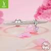 Eternal Heart Opal Pendant S925 Silver Beads Fashion Versatile Diy Bracelet Accessories