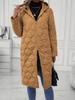 Cross-border European and American New Long Hooded Casual Jacket Women's Cotton Clothes
