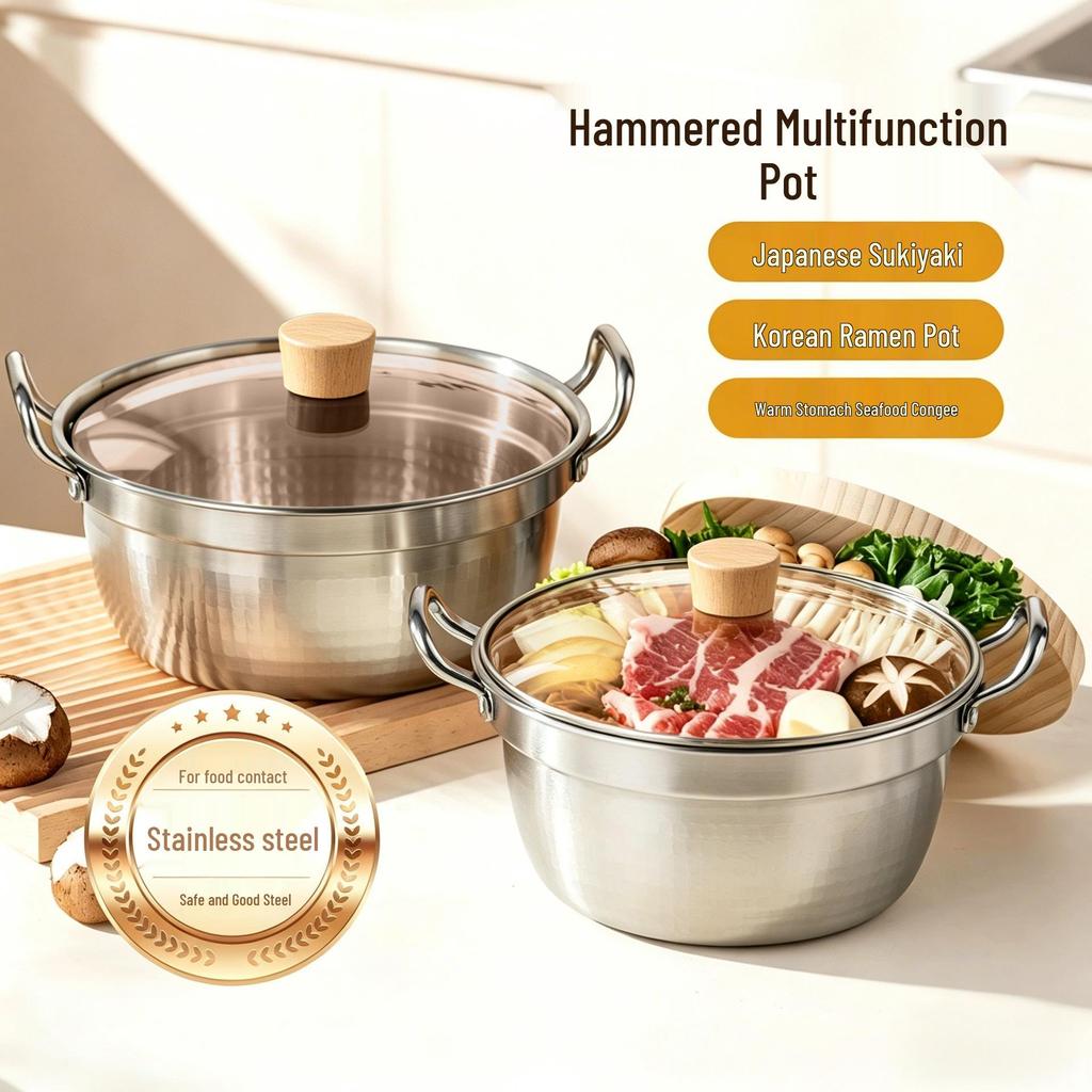 Food-Grade Stainless Steel Hot Pot & Rice Cooker for Portable Stove - Outdoor Stew & Soup Pot