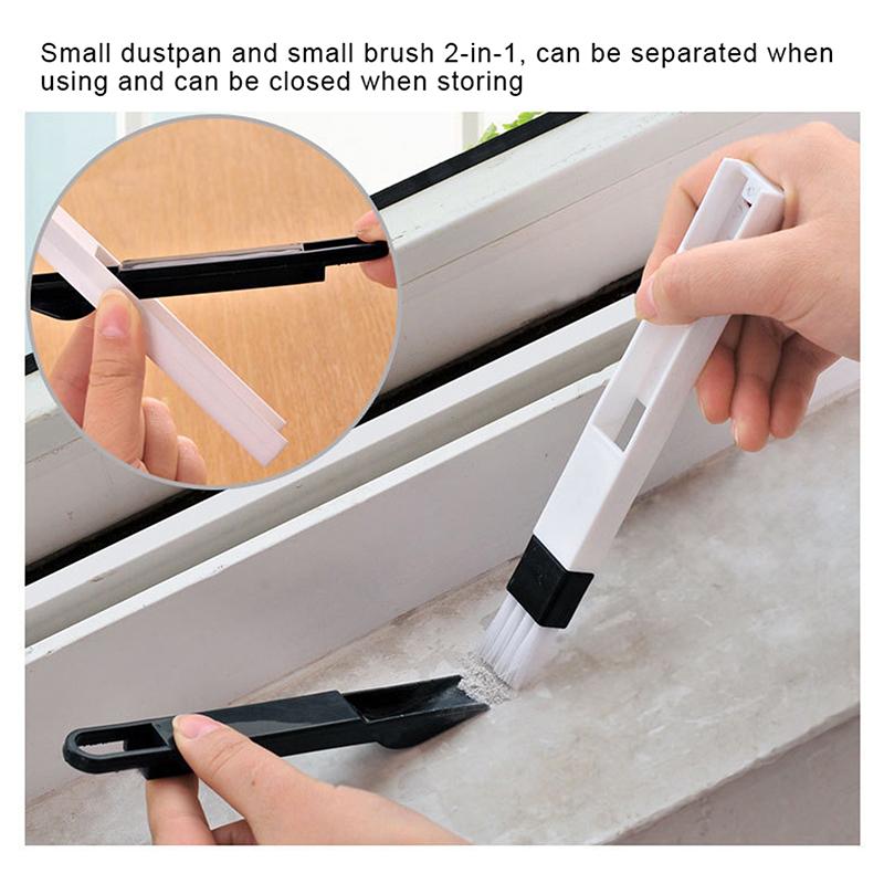 Portable Two-In-One Cleaning Brush Multifunctional Door And Window Keyboard Groove Cleaner Dust Shovel Window Rail Cleaning Tool