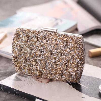 New 2025 Diamond Evening Party Bags Banquet Dress Ladies Handbags Blue Luxury Purses For Women Silver Clutch