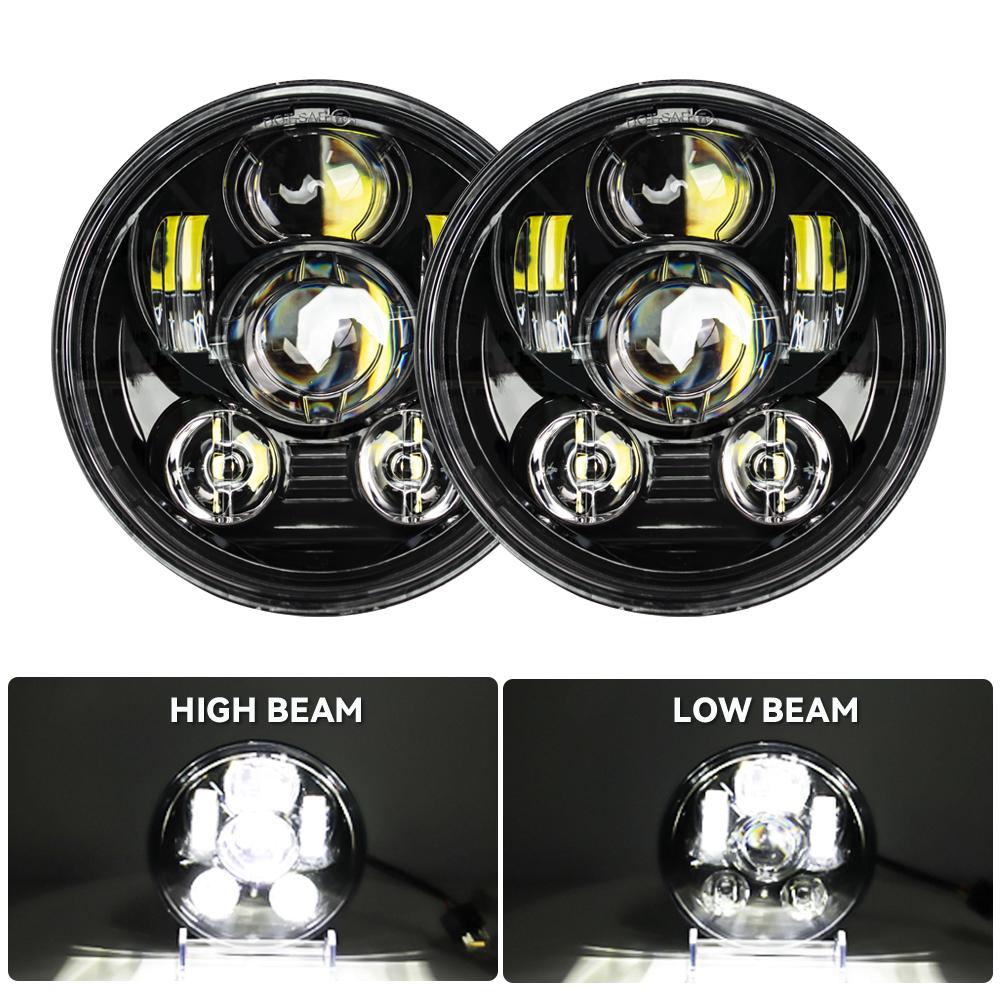 2PCS 5.75 inch LED Headlight Projector for Triumph Rocket iii 3 & Speed Triple & Street Triple 5 3/4" Headlamp For Iron 883 Dyna
