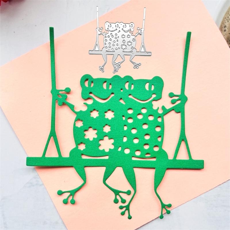 Seesaw Frog Metal Cutting Dies Scrapbooking Stencil Die Cuts Card Embossing DIY Photo Album Template Mold Decoration