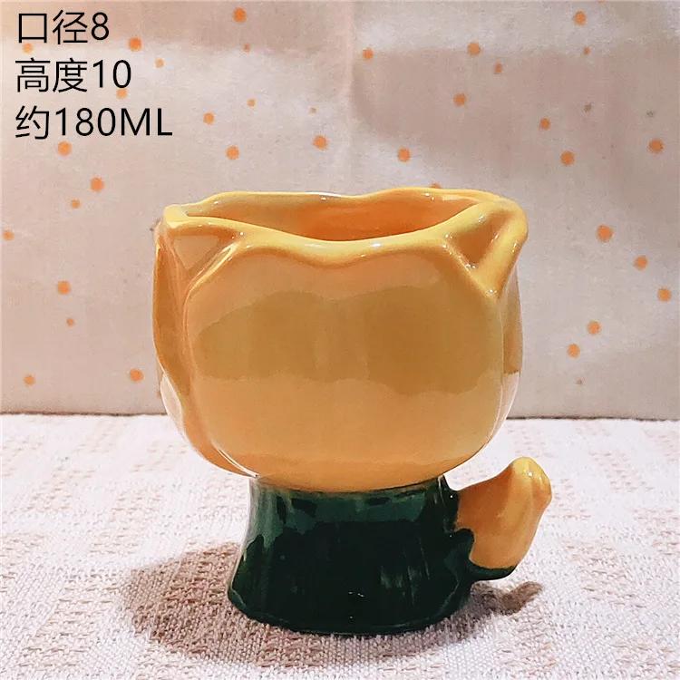 1 ud. 180 ml Tulipán Degradado Flor Pintado a Mano Taza de Agua Portavelas Taza de Cerámica Caja de Joyería de Interior