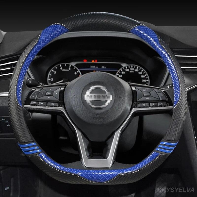 

Автомобильный чехол на руль D-образной формы для Nissan Rogue X-trail Kicks Rogue Sport Hybrid 2017-2022 Qashqai-2022 Sentra 2022 синий