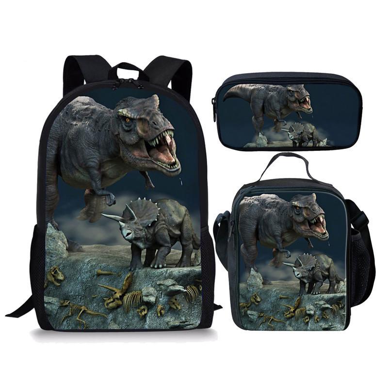 Jurassic World Dinosaurus Rugzak Set 3 Delen Student Schooltas Lunchtas Etui