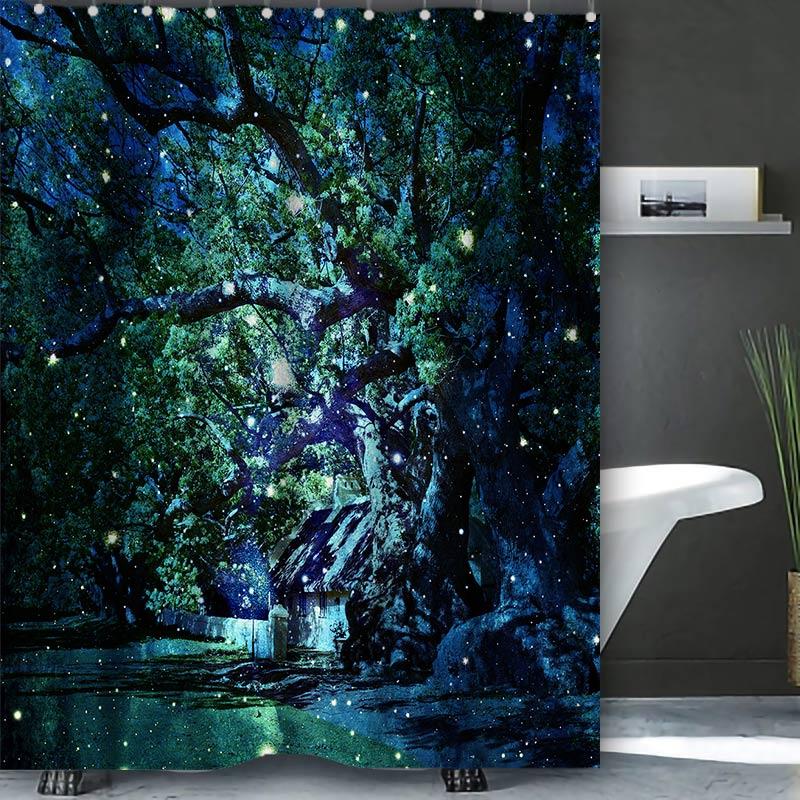 

Природный пейзаж Кокосовые пальмы Пейзаж ванной комнаты Водонепроницаемая шторка для душа с 12 крючками Домашний декор Бесплатная доставка 180x180cm curtain красный