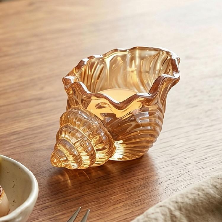Tealight Candle Holders Glass Votive Candle Holders Conch Candlestick for Wedding Living Room Centerpiece Decorations