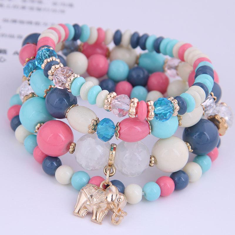 DIEZI Bohemian White Crystal Beads Strand Bracelets For Women Girls Ethnic Tree Of Life Charm Wrap Bracelet Pulseira Feminina