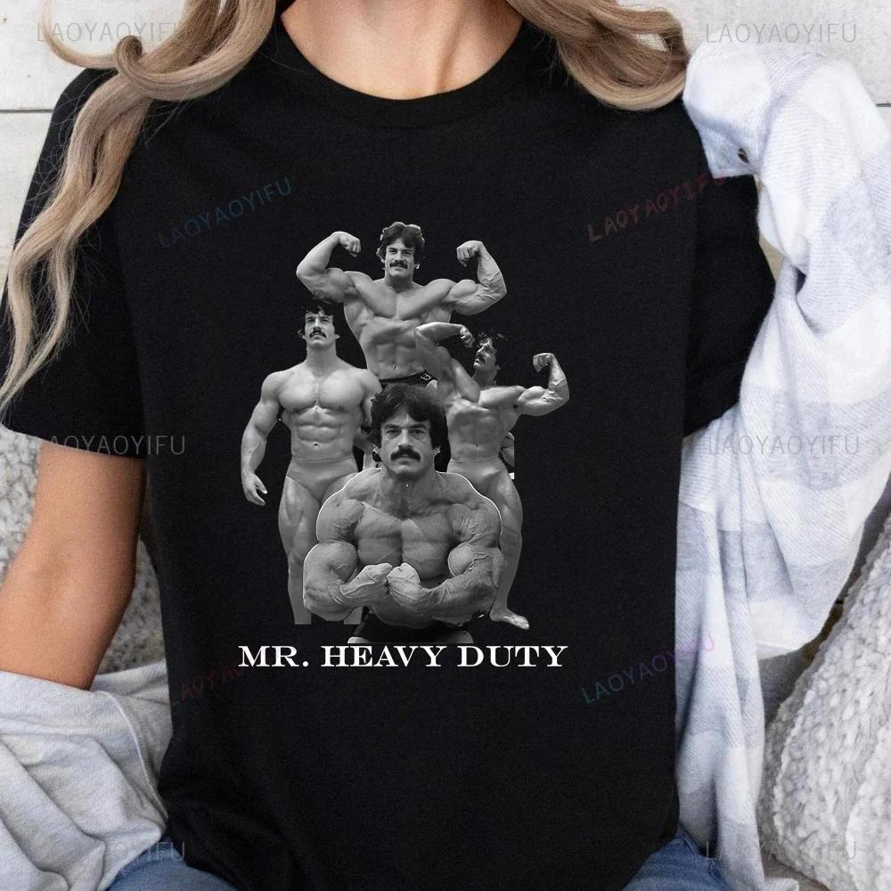 Bodybuilder Mike Mentzer Vintage Print T-Shirt Mike Mentzer Trend Kurzarm Unisex Shirt Gra