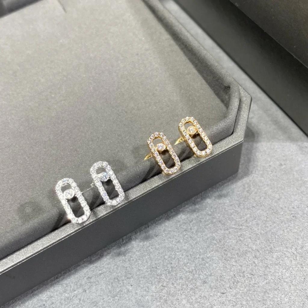 Musla Designer Klassiska Populära Örhängen för Kvinnor Fin Kvalitet Lyxiga Smycken Mode Rörlig Diamant Bröllop Kvinnors Örhänge