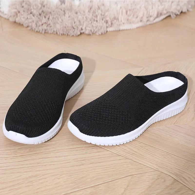 Women's Summer Shoes Casual Single Ladies Shoes Soft Sole Cover Half Slippers Shoe