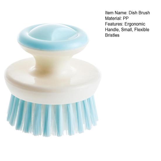 Dish Brush Flexible PP Bristles Ergonomic Handle Oil Proof Stain Removal Small Sink Plate Bowl Pan Scrub Cleaning Scrubber Kitchen Supplies