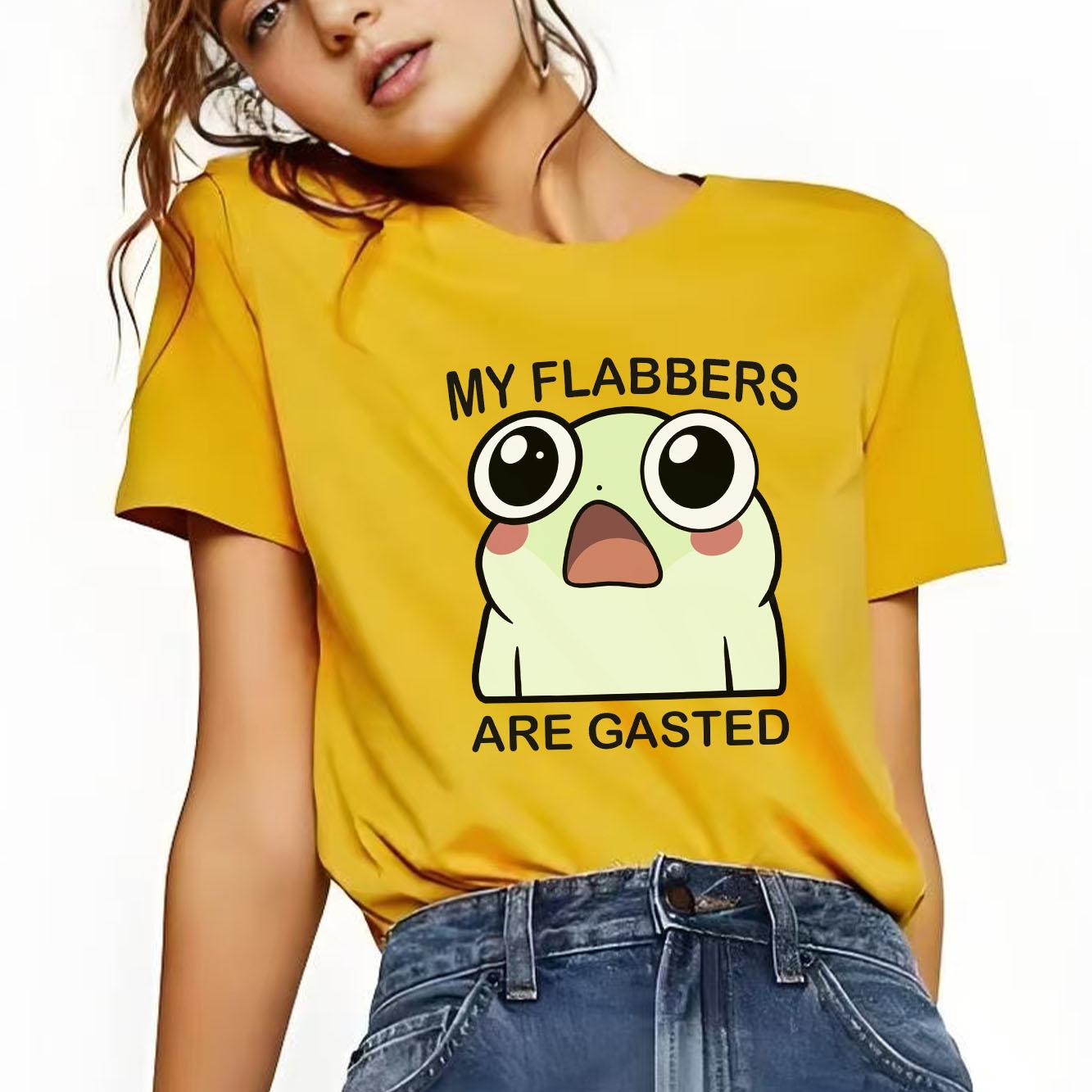 

Fun Frog Printed Tshirt Casual Short Sleeve Suitable for Four Seasons Fashion Versatile Holiday Womens Tshirt 4XL