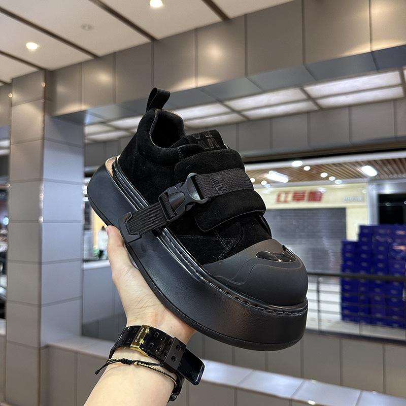 

Summer new air cushion shoes men s autumn trend versatile high-top casual shoes inner height increase comfortable board shoes men 44 чорний