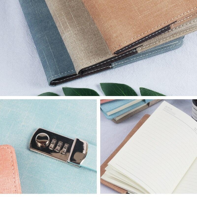 Password Notebook Creative Students Leather Password Travel Retro Loose-leaf Notebook Password A5 Notebook