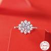 1 Carat, Moissanite Ring S925 Silver Flower Proposal Engagement Ring Qixi Festival Girlfriend Gift Female